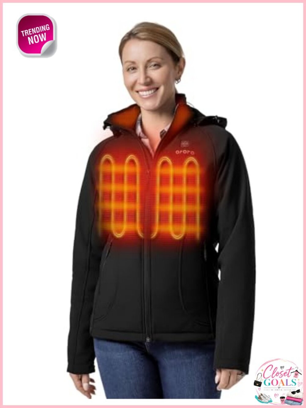 Heated Shell Jacket 4-Zone Battery 10Hr Water Wind Resistant Detachable Hood